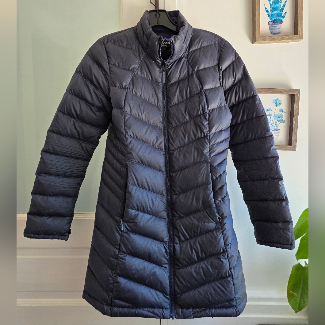 Patagonia Women's Dark Blue Puffer Duster Jacket, Size Small